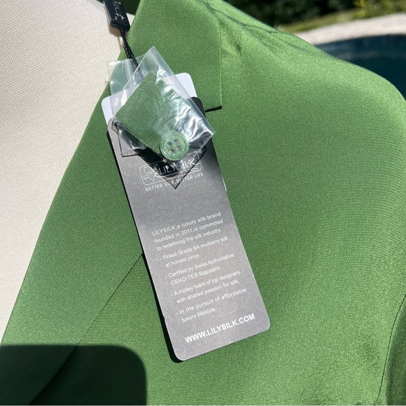 LilySilk Green Long Sleeve Blouse - Picture 11 of 16